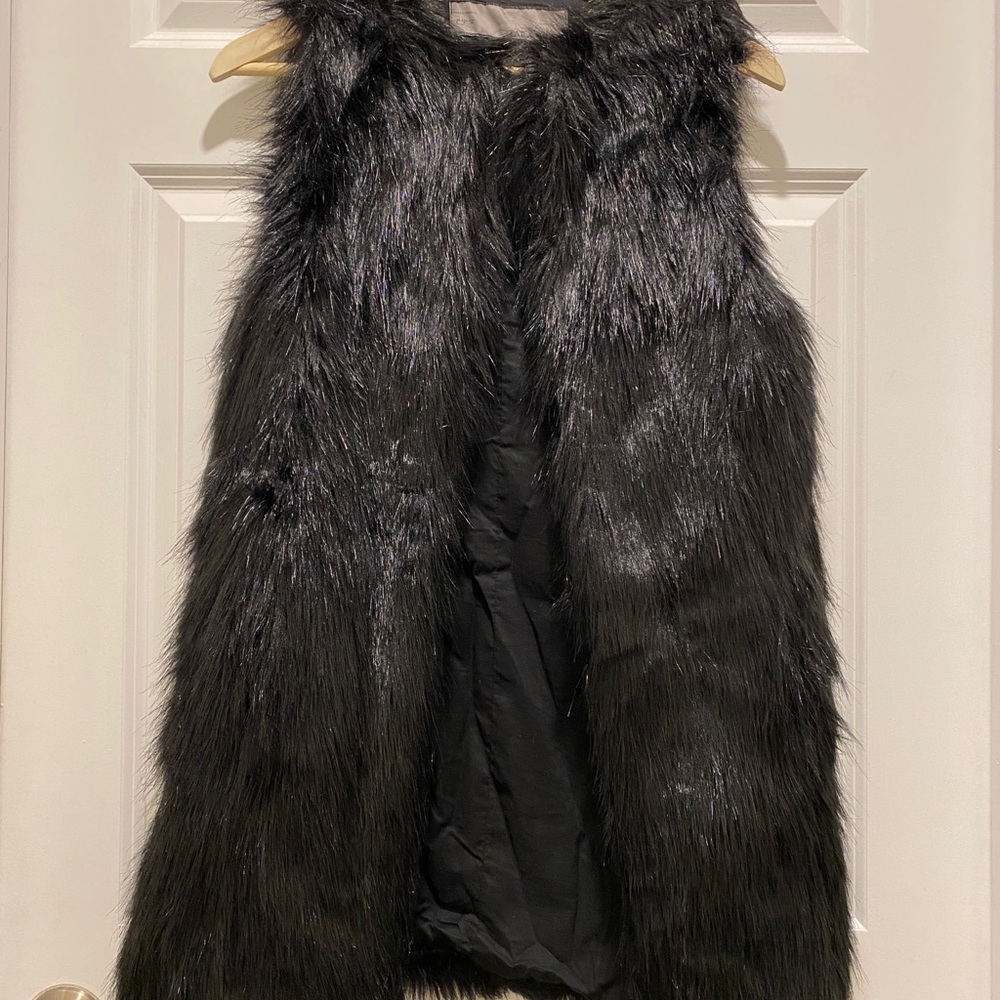 Zara faux fur mid length vest